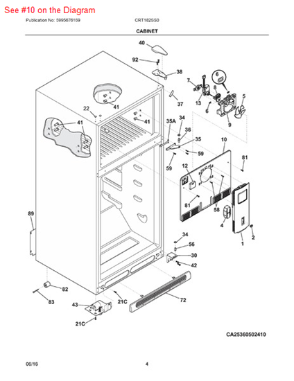 Picture of Frigidaire COVER - Part# 242239304