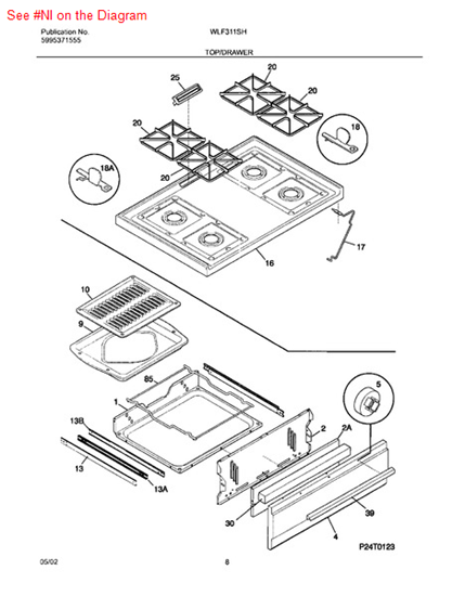 Picture of Frigidaire SCREW - Part# 316021112