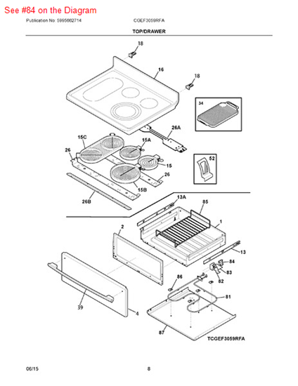 Picture of Frigidaire THERMO DISC - Part# 316093502
