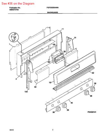 Picture of Frigidaire KNOB - Part# 316109002