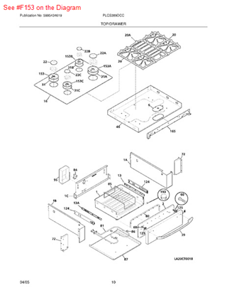 Picture of Frigidaire SKIRT-BURNER - Part# 316241901