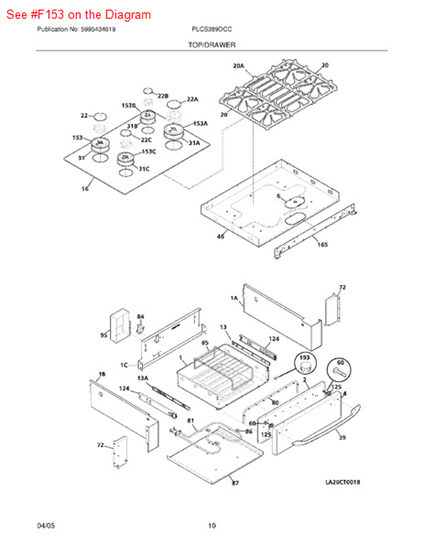 Picture of Frigidaire SKIRT-BURNER - Part# 316241901