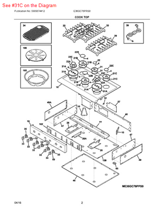 Picture of Frigidaire SEAL - Part# 316242001