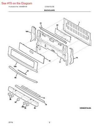Picture of Frigidaire MEMBRANE-SWITCH - Part# 316380110