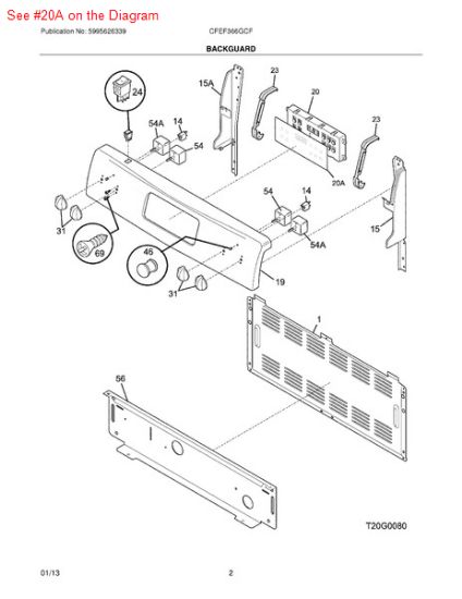 Picture of Frigidaire OVERLAY - Part# 316419103