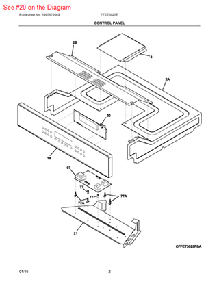 Picture of Frigidaire CONTROL - Part# 316443880