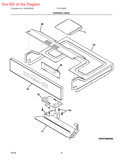 Picture of Frigidaire CONTROL - Part# 316443880