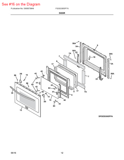 Picture of Frigidaire GLASS - Part# 316446400