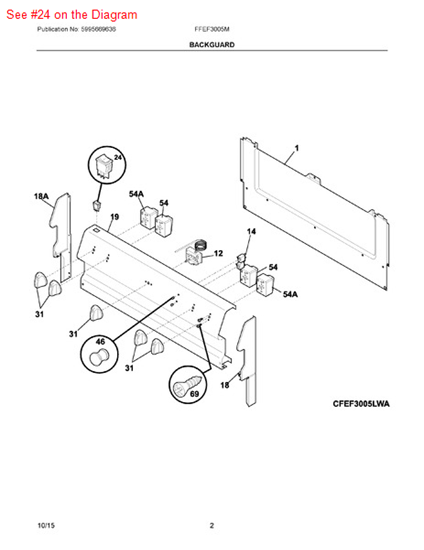 Picture of Frigidaire SWITCH - Part# 316448702