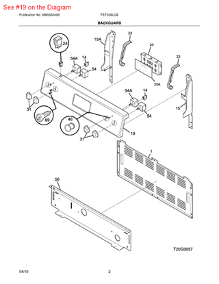 Picture of Frigidaire PANEL-BKGD - Part# 316456503