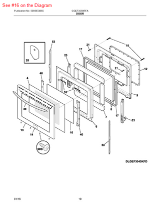 Picture of Frigidaire GLASS - Part# 316502601
