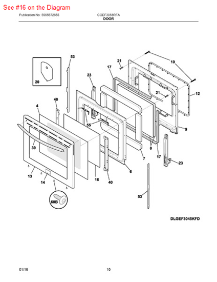 Picture of Frigidaire GLASS - Part# 316502601