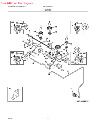 Picture of Frigidaire ORIFICE - Part# 316527514