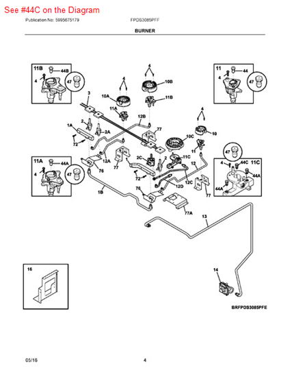 Picture of Frigidaire ORIFICE - Part# 316527514