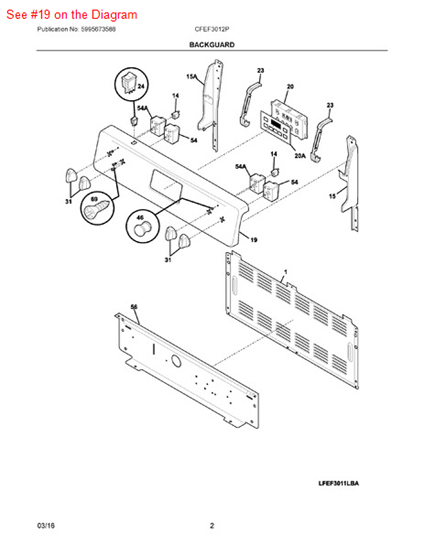 Picture of Frigidaire PANEL - Part# 316541620