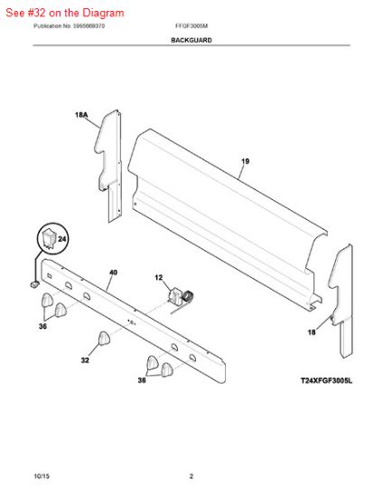 Picture of Frigidaire KNOB - Part# 316543918