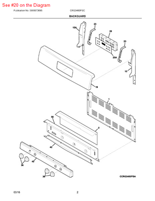 Picture of Frigidaire CONTROLLER - Part# 316557217