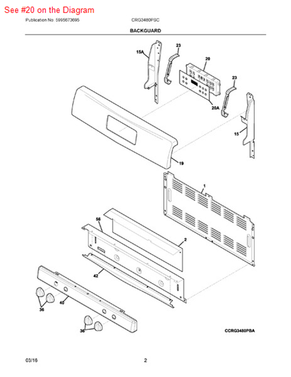 Picture of Frigidaire CONTROLLER - Part# 316557217