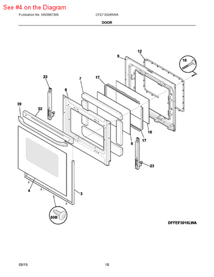 Picture of Frigidaire GLASS ASSEMBLY - Part# 316559102