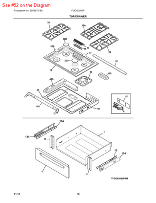 Picture of Frigidaire COVER - Part# 318291102