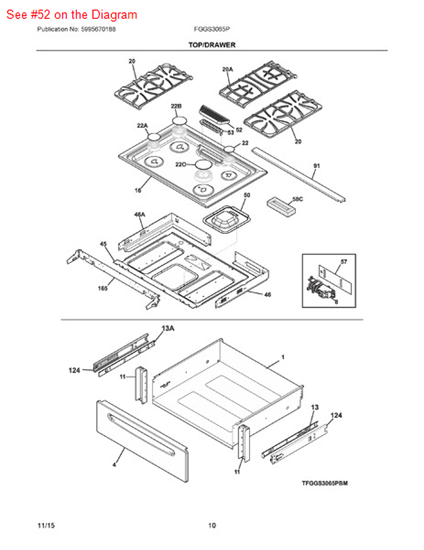 Picture of Frigidaire COVER - Part# 318291102