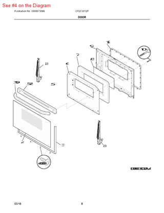 Picture of Frigidaire GLASS OS1 - Part# 5303935204