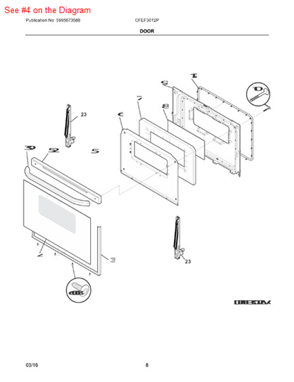 Picture of Frigidaire GLASS OS1 - Part# 5303935204