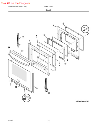 Picture of Frigidaire TRIM KIT-DOOR - Part# 5303935326