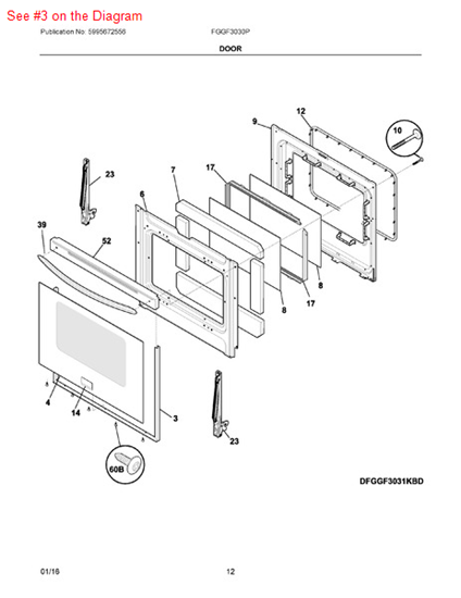 Picture of Frigidaire TRIM KIT-DOOR - Part# 5303935326