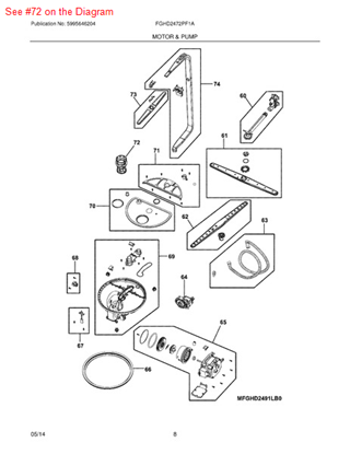 Picture of Frigidaire TRAP - Part# 5304475644
