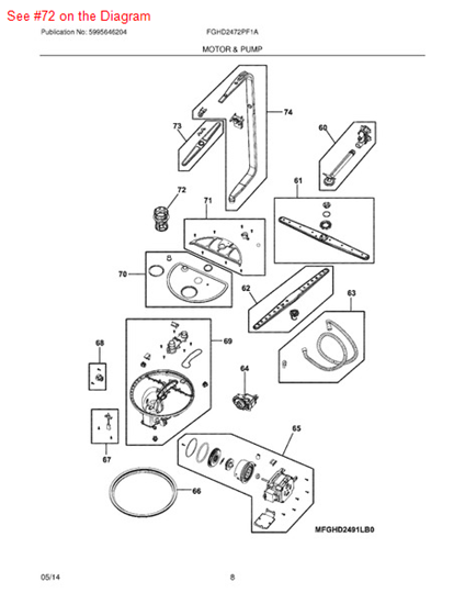 Picture of Frigidaire TRAP - Part# 5304475644