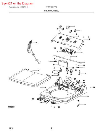 Picture of Frigidaire LOCK - Part# 5304492319