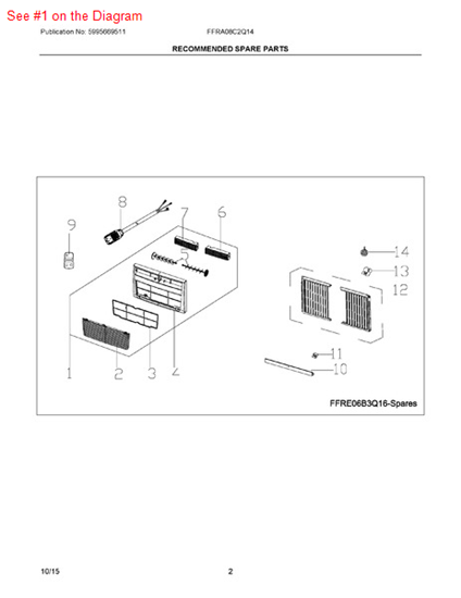 Picture of Frigidaire FRONT ASSEMBLY - Part# 5304496336