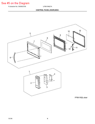 Picture of Frigidaire DOOR ASSEMBLY - Part# 5304499543