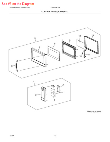 Picture of Frigidaire DOOR ASSEMBLY - Part# 5304499543