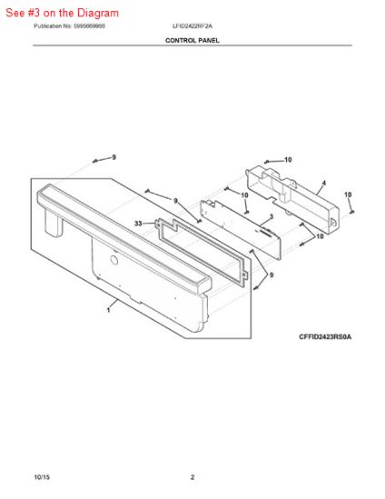 Picture of Frigidaire BOARD - Part# 5304502909