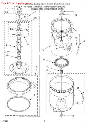 Picture of Whirlpool WASHER, TUB - Part# 21365