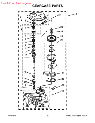 Picture of Whirlpool SHAFT-AGIT - Part# 285509