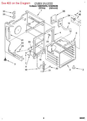 Picture of Whirlpool PIN-HINGE - Part# 307986