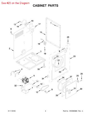 Picture of Whirlpool HINGE-DOOR - Part# 348023