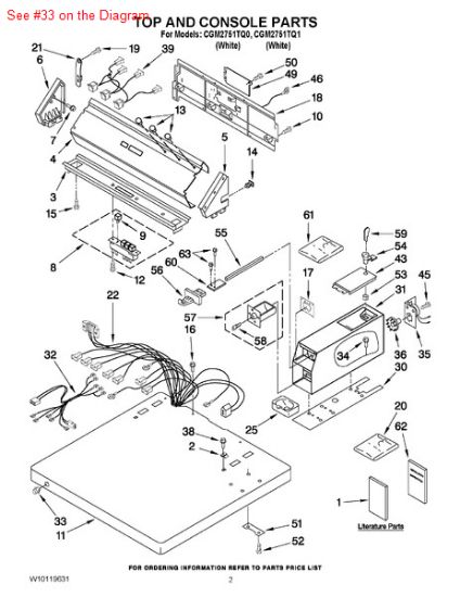 Picture of Whirlpool PLUG - Part# 387371