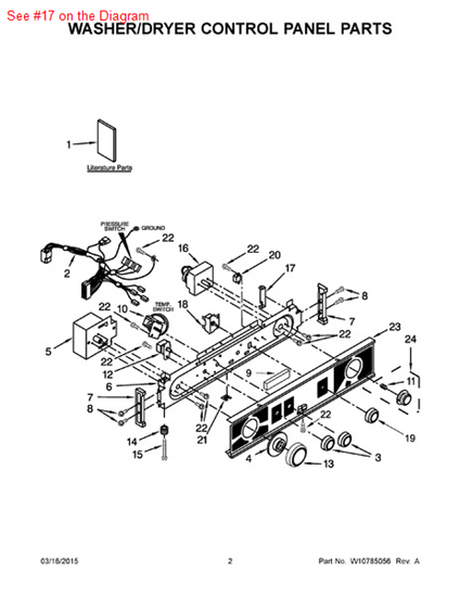 Picture of Whirlpool CONSOLE LOCK - Part# 692983