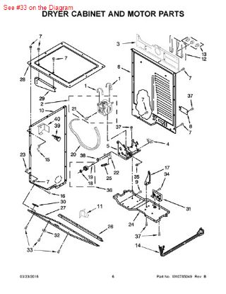 Picture of Whirlpool SCREW - Part# 693304