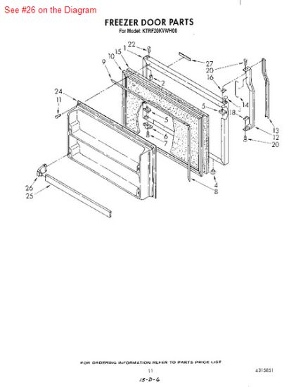 Picture of Whirlpool _ENDCAP-REF DOOR BAR - Part# 849996