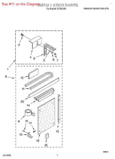 Picture of Whirlpool SEAL-RAIL - Part# 855841