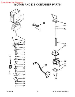 Picture of Whirlpool SPACER - Part# 1119005