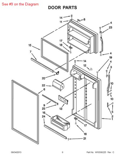 Picture of Whirlpool TRIM-DOOR - Part# 2195378