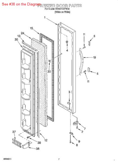 Picture of Whirlpool ENDCAP-TRM - Part# 2196100