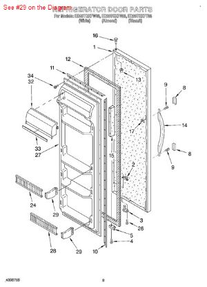 Picture of Whirlpool ENDCAP-TRIM - Part# 2196189