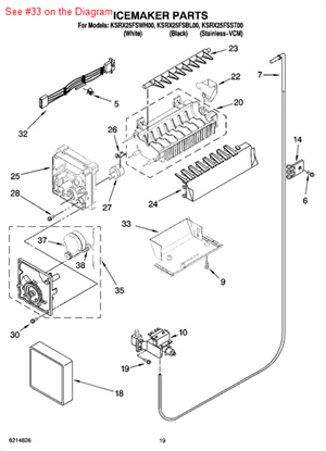 Picture of Whirlpool BRACKET - Part# 2212322